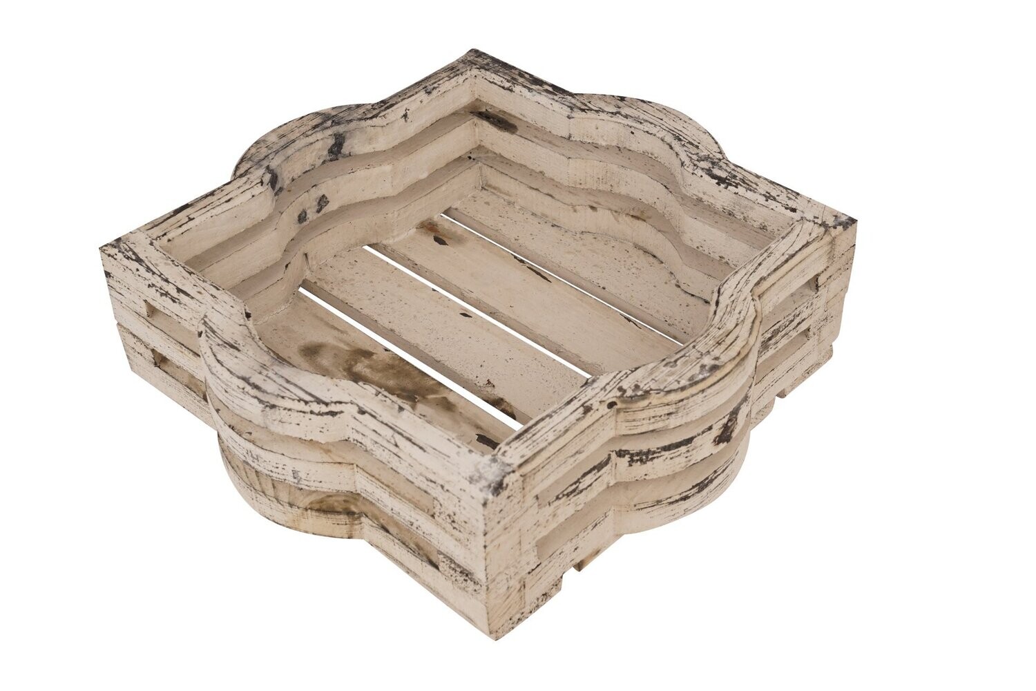 CLEARANCE-Cypress Creek Farmhouse Serving Tray-14x14x4 inches-NEW-3 Color Choices, COLOR: Vintage White