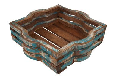 CLEARANCE-Cypress Creek Farmhouse Serving Tray-14x14x4 inches-Turquoise CLEARANCE-Cypress Creek Farmhouse Serving Tray-14x14x4 inches-Turquoise