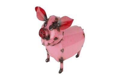 Rosie the Pink Pig-Metal-Garden-Yard Art-9x13x15H-Rosie Rosie the Pink Pig-Metal-Garden-Yard Art-9x13x15H-Rosie