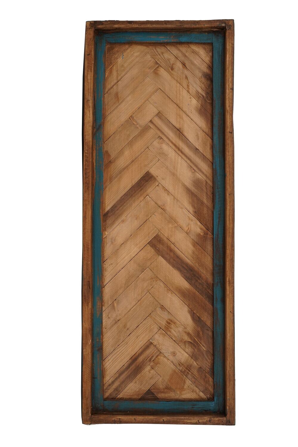 Small-Timberlane Farmhouse Architectural Window-Primitive-Rustic-Wooden Wall Decor- Small-Timberlane Farmhouse Architectural Window-Primitive-Rustic-Wooden Wall Decor-"Chevron" style-13x35 inch-Small, Colors: Turquoise