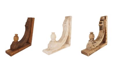 Fancy Farmhouse Wood Corbel-Rustic-Bookends-3Wx10Dx11H inches-3 Colors