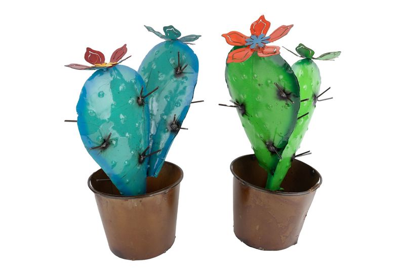 CLEARANCE-Prickly Pear Planter Cactus-Yard Art-12x17H inches