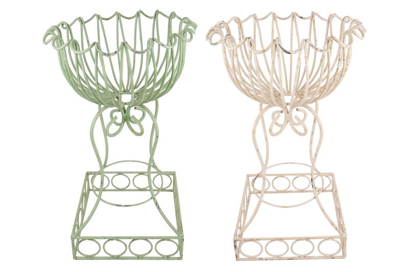 Daisy Iron Planter Garden Basket-Handmade-Solid Iron-13Wx26H inches