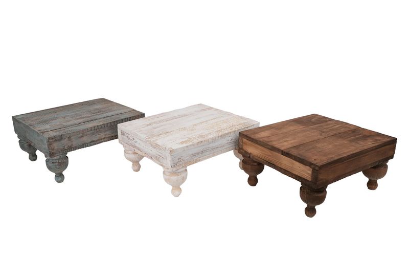 Medium-Reclaimed Wood Cake Table-Repurposed-14x12x7H-Riser-3 Color Choices