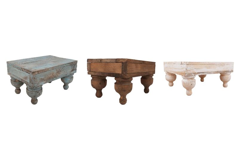 Small-Reclaimed Wood Cake Table-Repurposed-12x8x7H-Riser-3 Color Choices