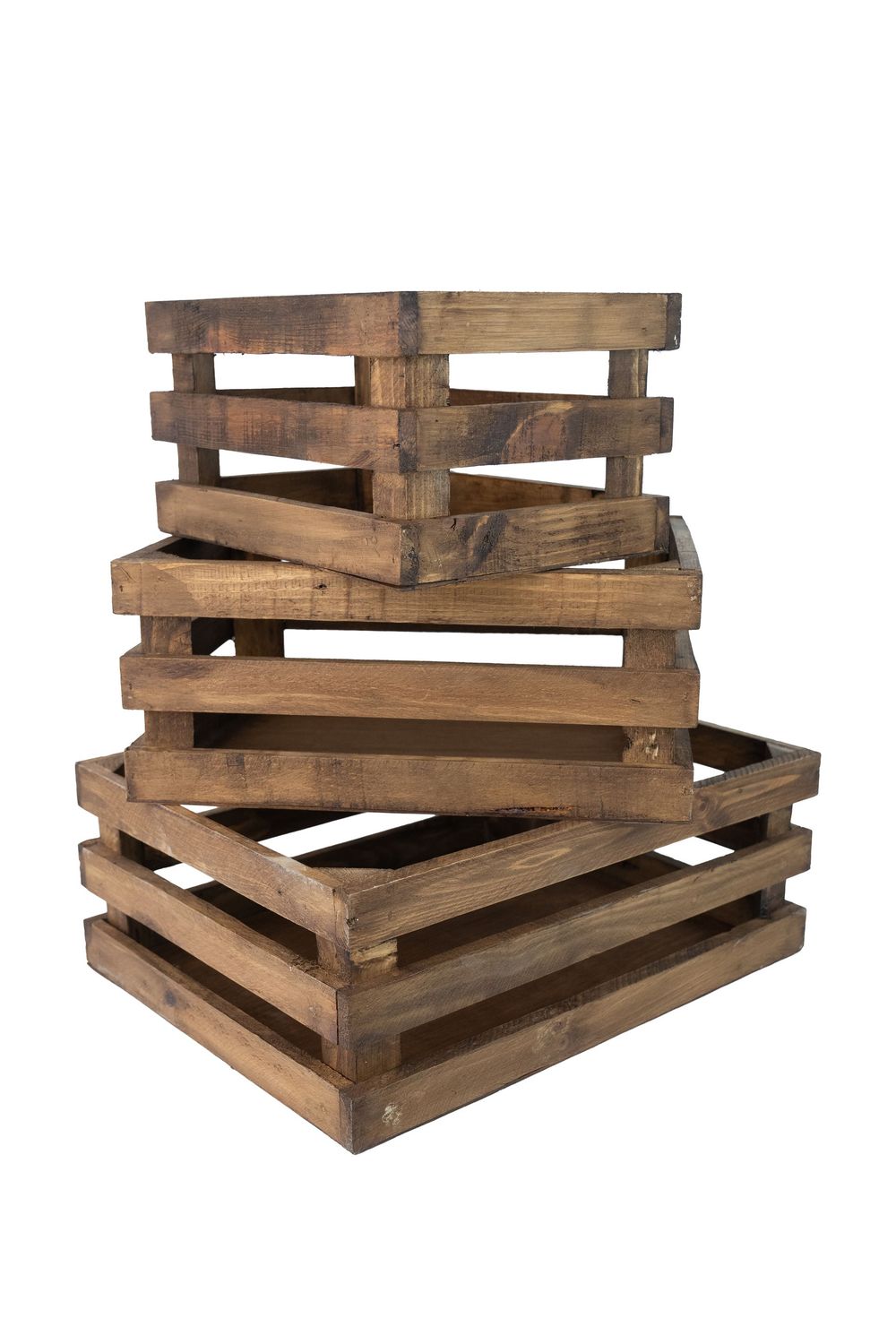 Killian Wood Crate-Store Display-Rustic-Farmhouse-Set of 3-NEW-4 Color Choices, COLOR: Waxed