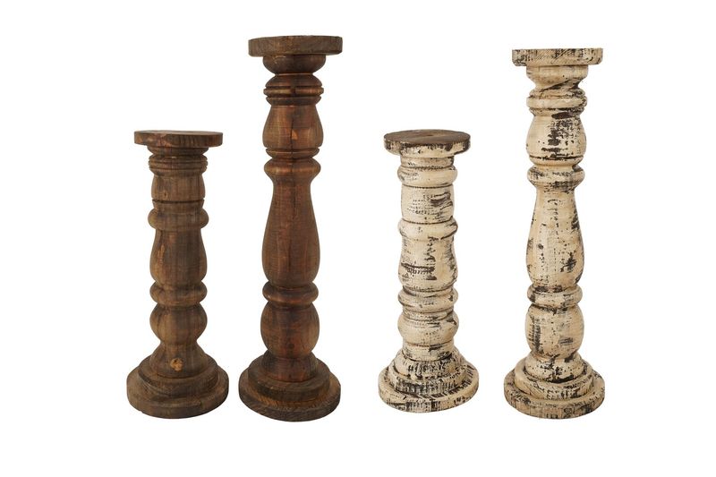Dupree Candle Holder Set 2-Wooden Farmhouse-Rustic-Two Colors