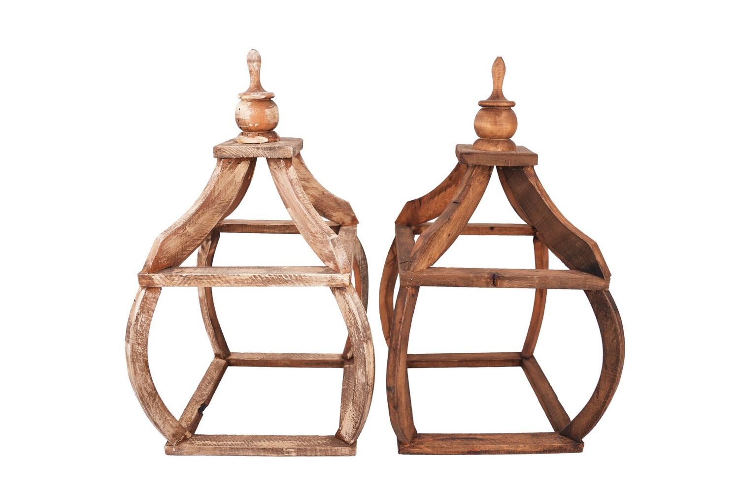 Globe Farmhouse Wood Lantern-Home Decor-Rustic-Centerpiece-12x12x25 inches-NEW