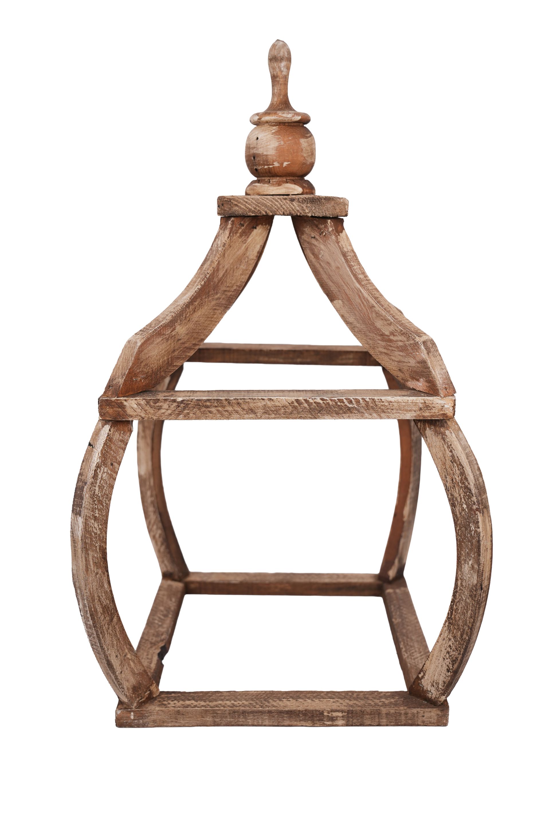 Globe Farmhouse Wood Lantern-Home Decor-Rustic-Centerpiece-12x12x25 inches-NEW