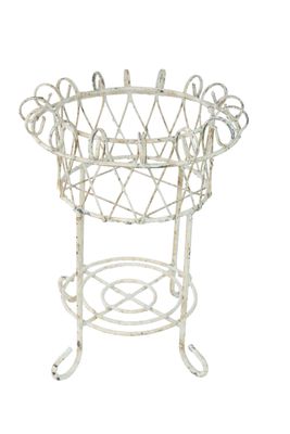 Sedalia Farmhouse Metal Planter Basket-White-12x15H-Sedalia Sedalia Farmhouse Metal Planter Basket-White-12x15H-Sedalia