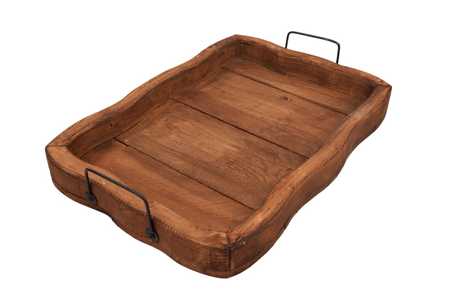 Glenrock Scalloped Farmhouse Serving Tray-13x20x4 inches-Elegant-Rustic-NEW, COLOR: Waxed