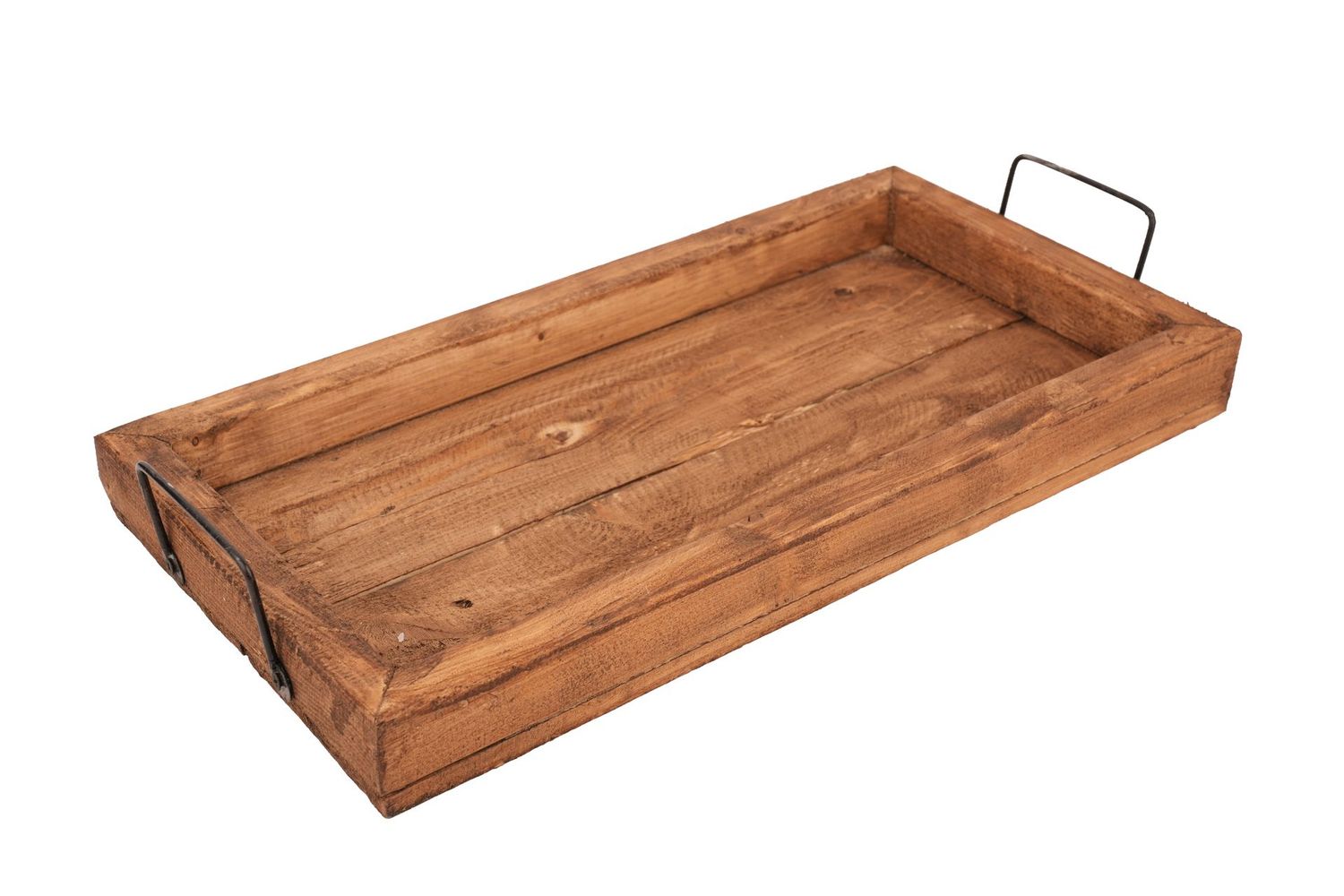 Hudson Rectangular Farmhouse Serving Tray-10x21x4 inches-Elegant-Rustic-NEW, COLOR: Waxed
