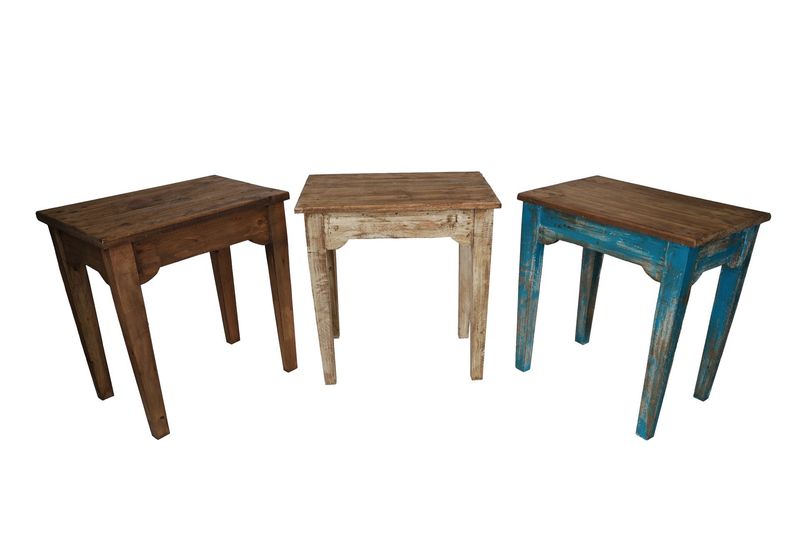 Tobin Farmhouse Display Table-Wood-18x12x18H inches-Three Color Choices