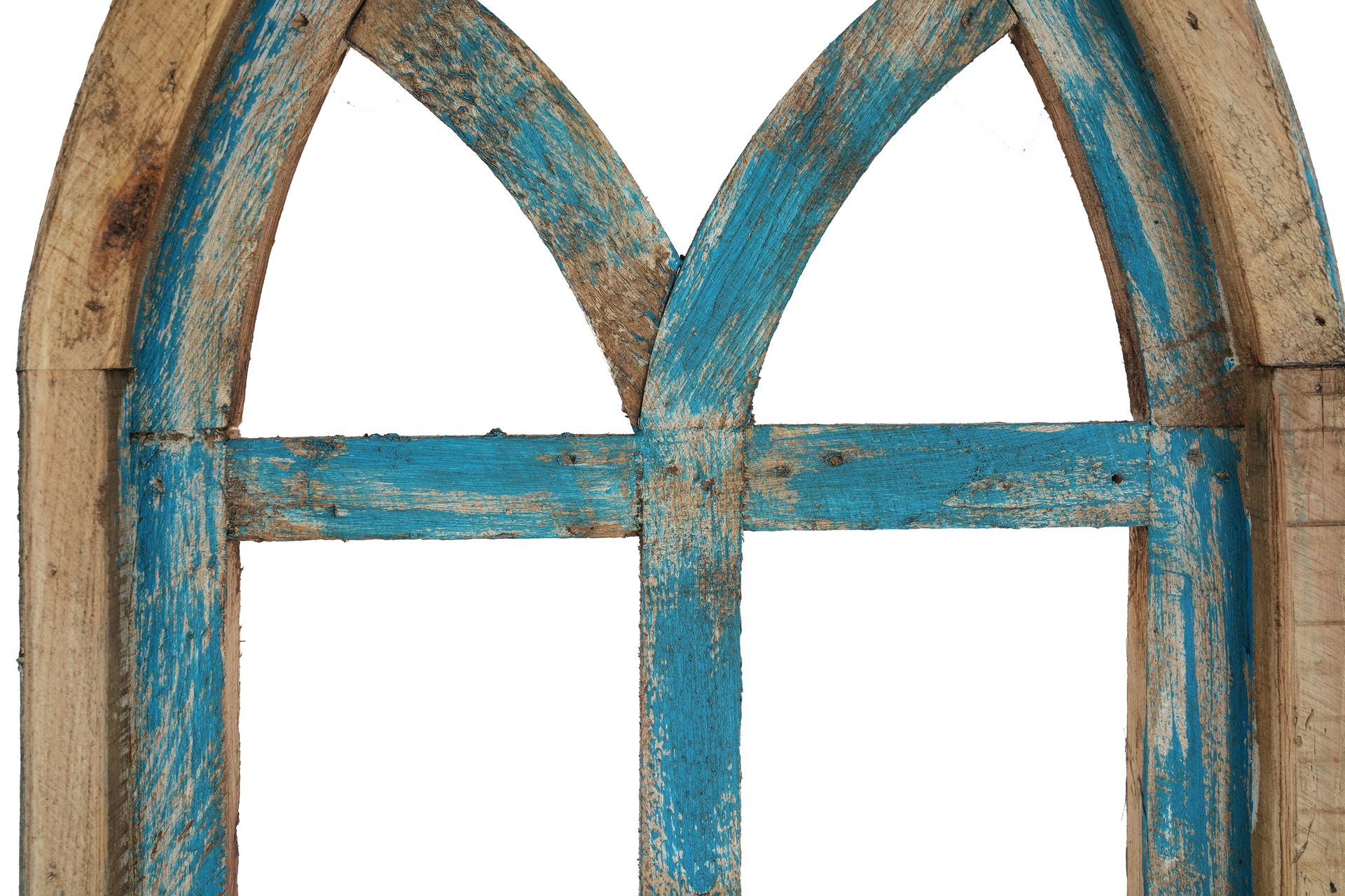 Lockhart Wall Window-Farmhouse-Primitive-12x34 inches-Turquoise-NEW