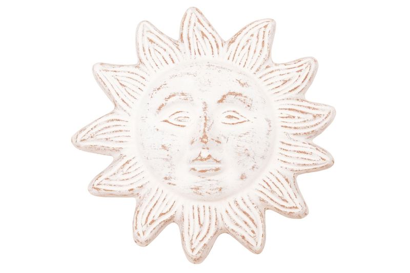 Boulder Clay Sun-10 inch-Farmhouse-Hand Painted-Garden-Handmade