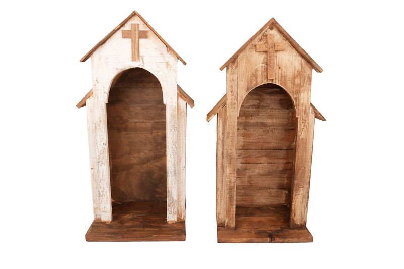 Carthage Wood Nicho-15x9x27 inches-Handmade-Display-NEW