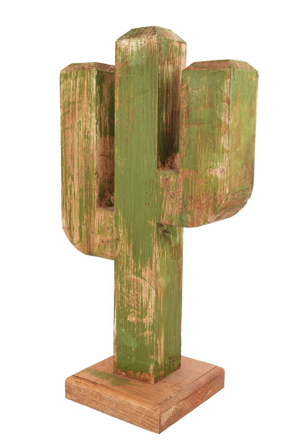 Standing Wood Cactus-Desert-Sahuaro-6x10x19H inch-Cactus Standing Wood Cactus-Desert-Sahuaro-6x10x19H inch-Cactus