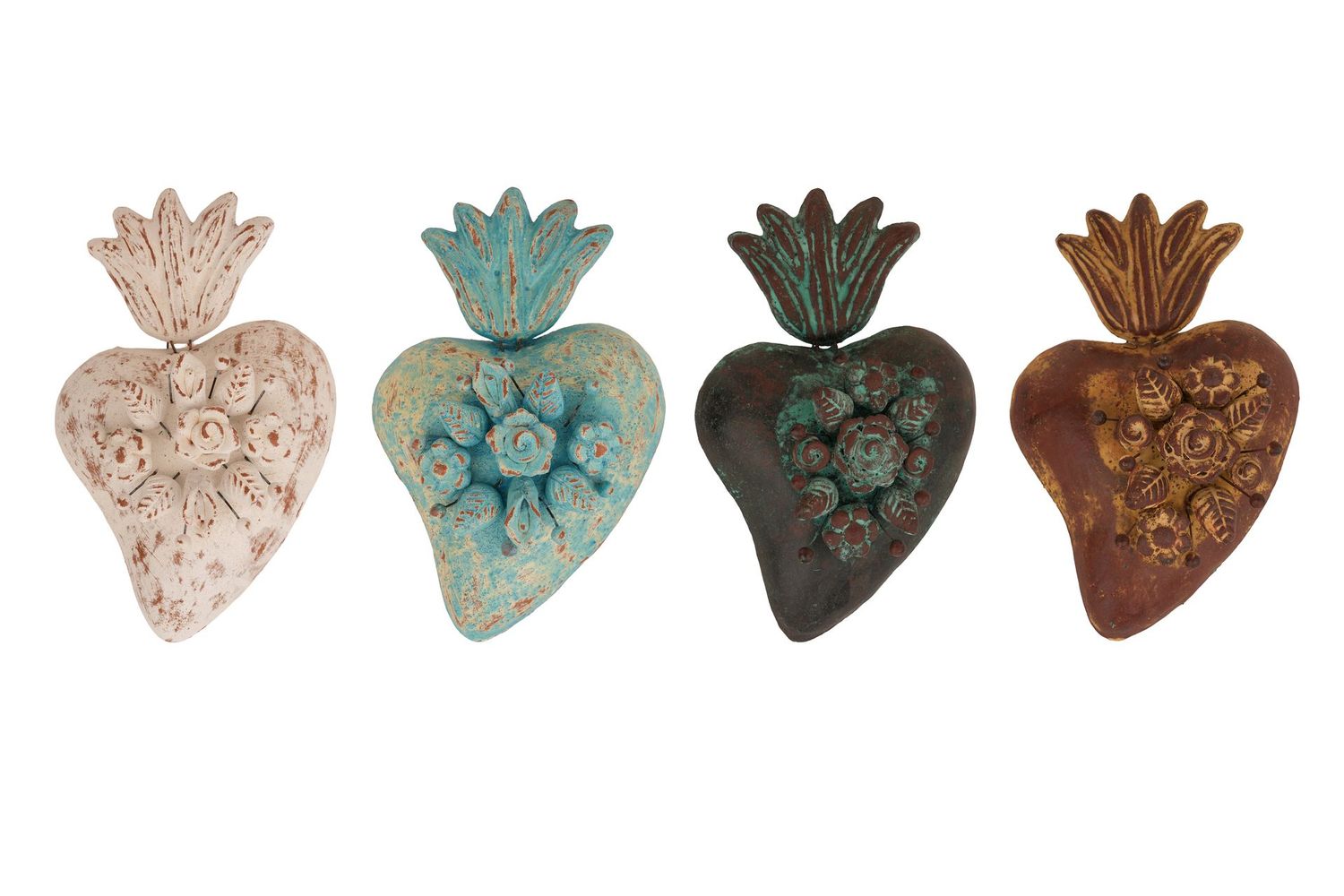 Esperanza Clay Sacred Heart-Wall-7x11 inches-Rustic-Four Colors