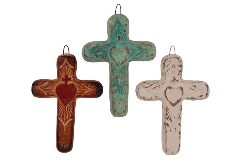 Zocalo Clay Cross-Handmade-Gorgeous-Wall-5x7.5 in-3 Colors-New