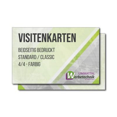 Visitenkarten beidseitig 4-farbiger Druck
Standard / Classic