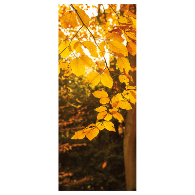 Schwer entflammbarer Stoffbanner "Goldene Blätter" aus Fahnenstoff 75 x 180 cm