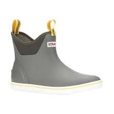 XtraTuf Men&#39;s Grey/Yellow Ankle Deck Boot