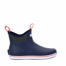 XtraTuf Men&#39;s Navy/Red Ankle Deck Boot