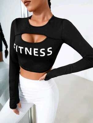 Fitness Cut Out Crop Sports Tee