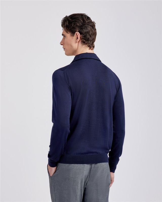 Knitwear: Polo super ligth con collo camicia e paramontura in cashemre-silk-wool