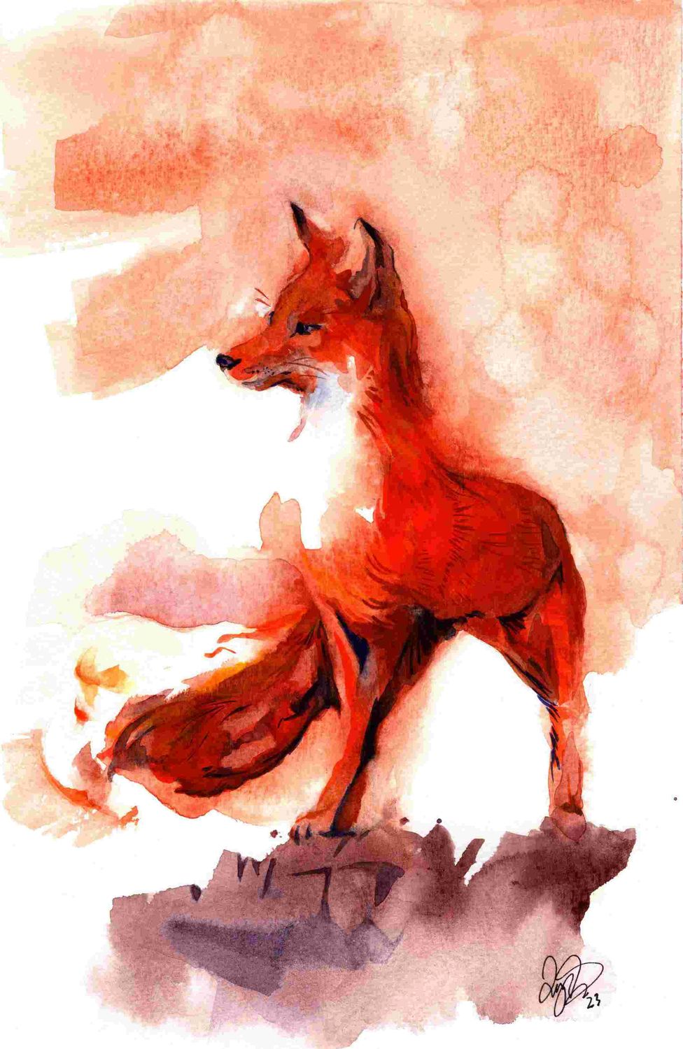 Fire Fox Art Print