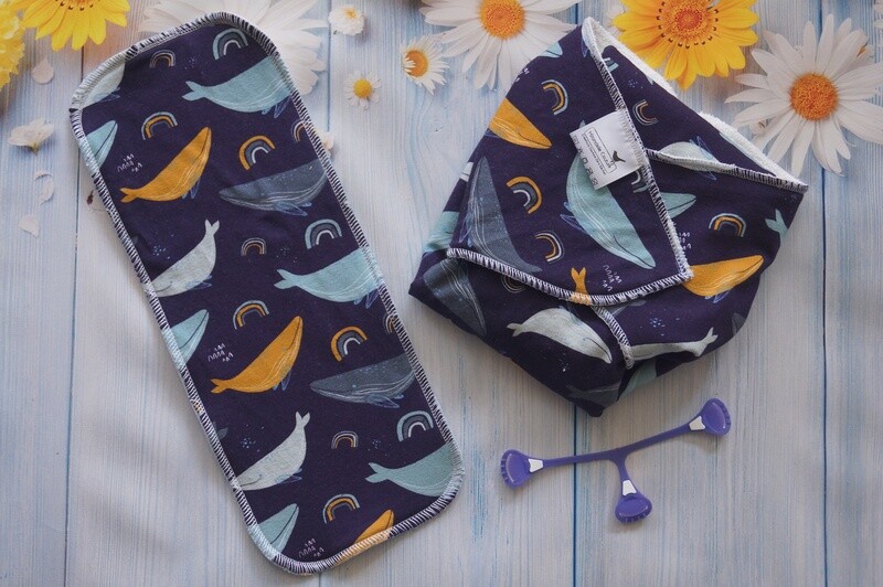 Préplate Double Bambou &quot;Jour et Nuit&quot; Baleines