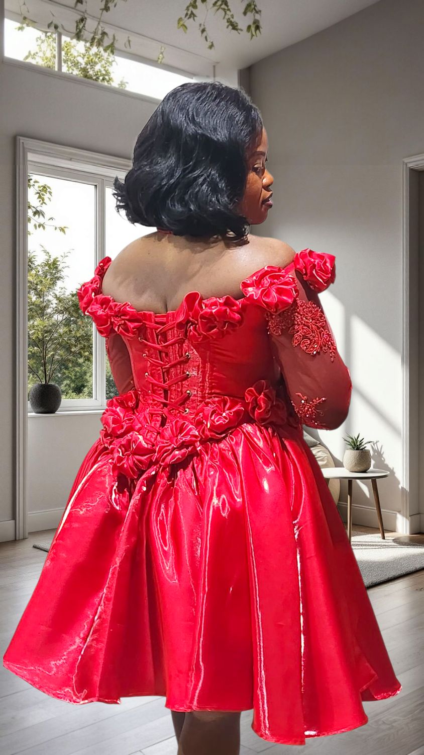 Red rose 🌹 curated gown,
