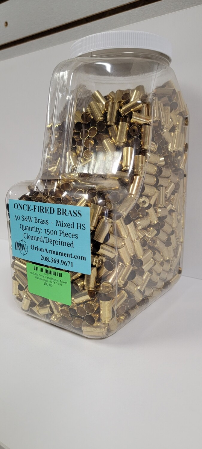 40 S&W Once Fired Brass - Mixed Headstamps - QTY 1500