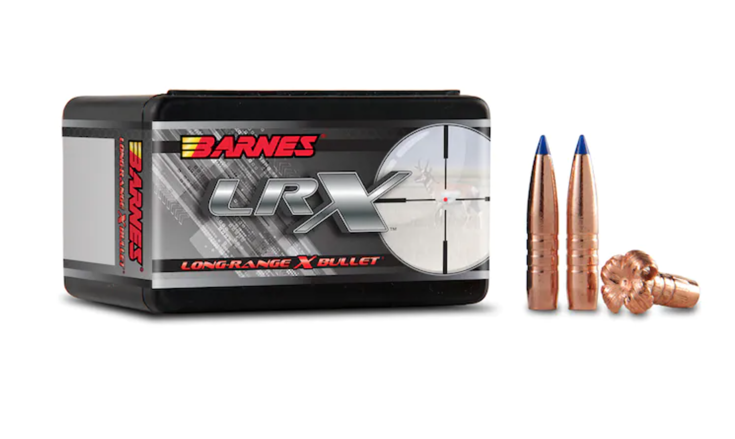 Barnes LRX Lead Free 7mm Caliber .284" Diameter 145 Grain Polymer Tip All Copper Long Range X Boat Tail Projectile 50 Projectiles Per Box