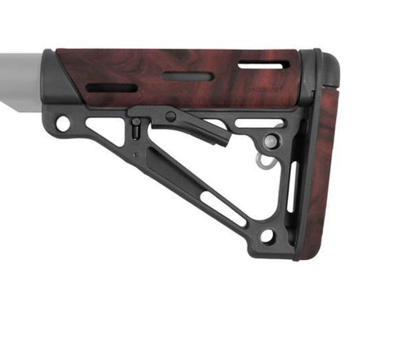 Hogue AR-15 Collapsible Carbine Buttstock Mil-Spec OverMolded Red Lava 15440