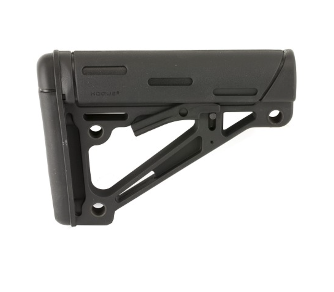 Hogue AR-15/M16 Collapsible Mil-Spec Diameter Carbine Buttstock Polymer/OverMolded Rubber Black/Black Finish