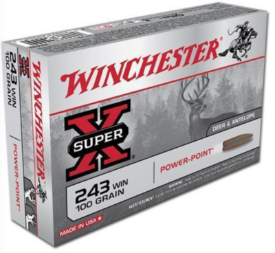 Winchester Super-X .243 Win 100 Grain PP SP 20 Round Box