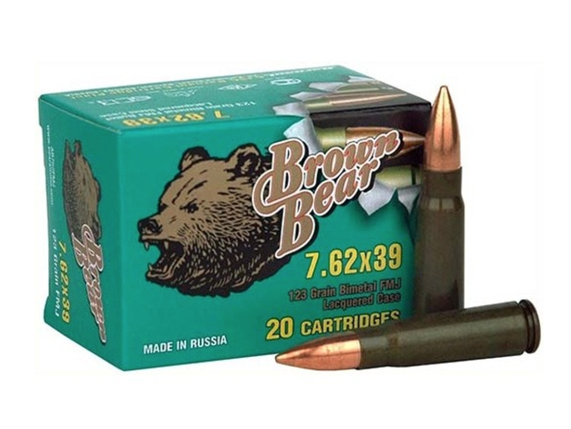 Brown Bear/Barnaul/Centaur 7.62x39mm 123gr, FMJ, Bi-Metal, 20 Round Box