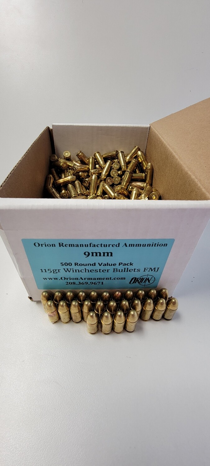 Orion Remanufactured Ammo 9mm 115GR FMJ (Winchester)