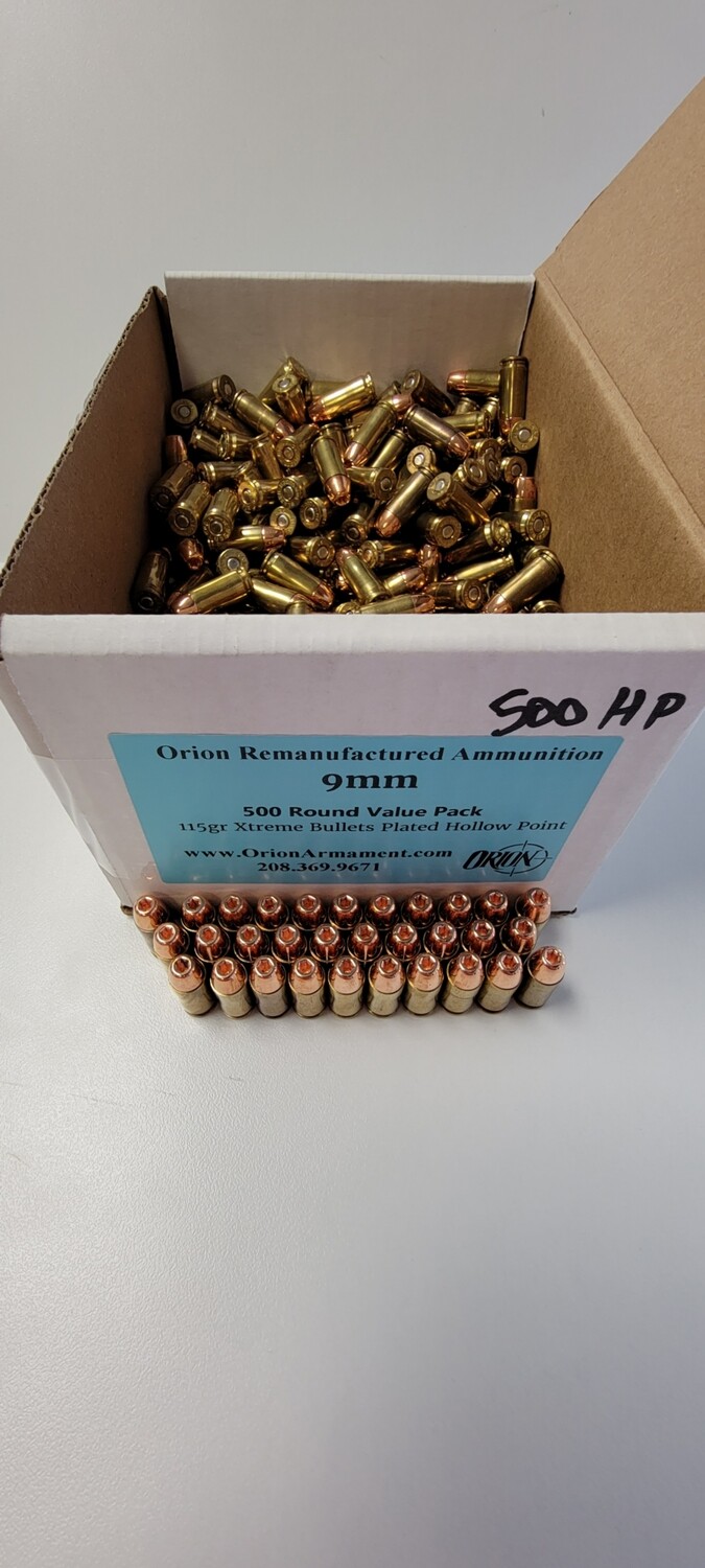 Orion Remanufactured Ammo 9mm 115GR HP (Xtreme)