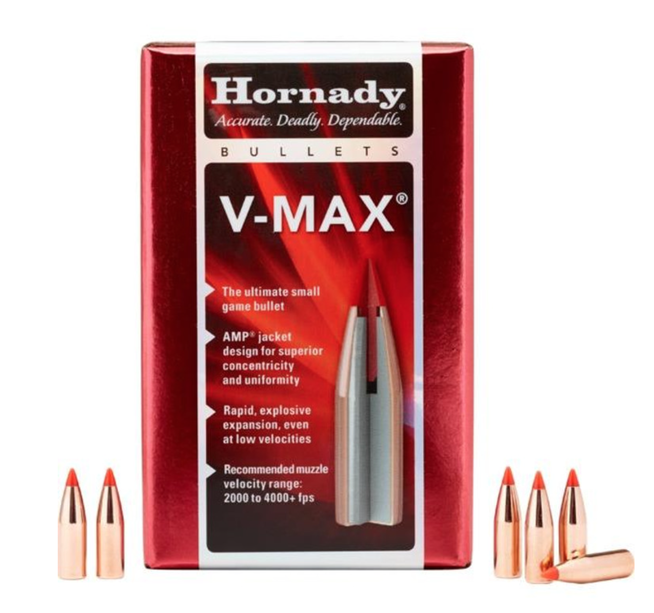 Hornady .22 .224 Bullet, 100 Projectiles, V-Max, 53 Grain