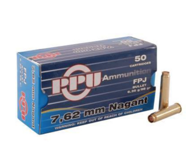 PPU Prvi Partizan PPU 7.62 Nagant Ammunition 50 Rounds 98 Grain Full Metal Jacket Flat Point 738fps