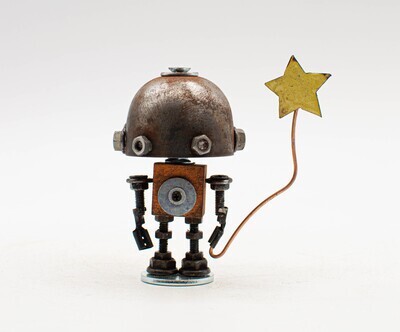 MINIBOT scultura robot fatto a mano MINIBOT scultura robot fatto a mano