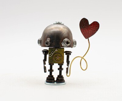 MINIBOT scultura robot fatto a mano