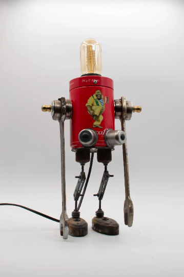 Robot table lamp handmade