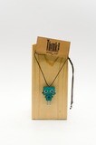 ​Wood laser-cut robot pendant. Handmade pendant necklace