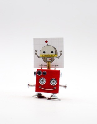 Portafoto da tavolo robot rosso. Bomboniera, segnaposto fatto a mano