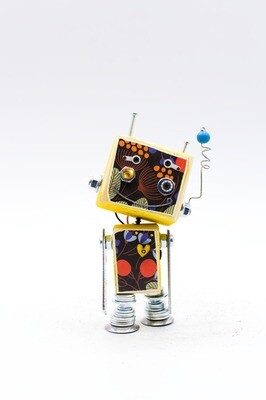 Luce di cortesia robot. Lampada di legno a batteria stile robot modello 