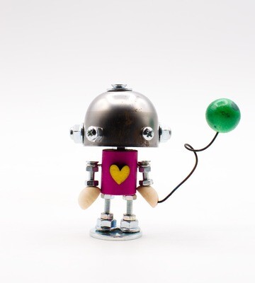MINIBOT scultura robot fatto a mano
