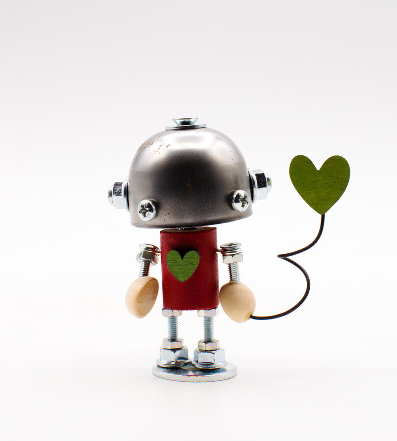 MINIBOT scultura robot fatto a mano